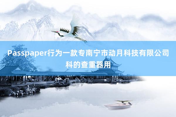 Passpaper行为一款专南宁市动月科技有限公司科的查重器用